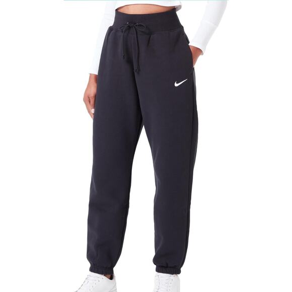 Nike Sportswear Phoenix Fleece Oversized High Waist Workout Pants, Black, Large - Picture 1 of 5